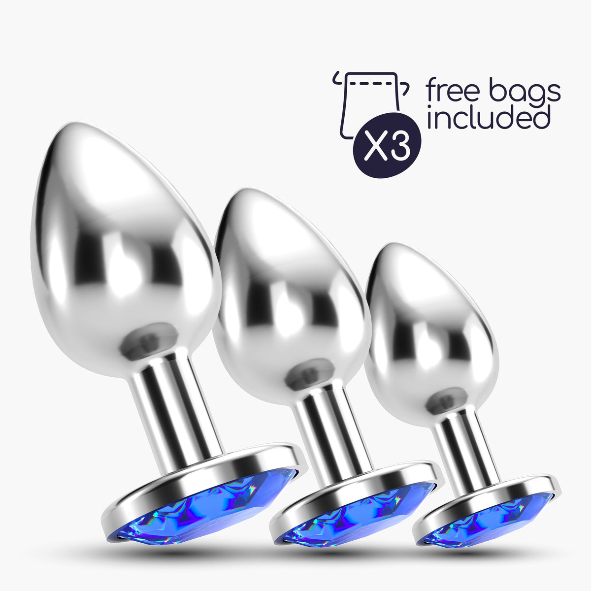 Anal Train Trio Bijou Azul Crushious Com Bolsas Individuais Grátis
