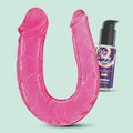 Deep Diver Dildo Duplo Com Lubrificante Anal 50Ml Crushious Rosa