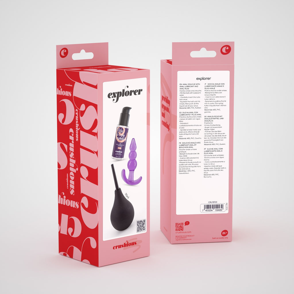 Explorer Duche Anal 90Ml Com Lubrificante Anal 50Ml E Plug The Plunger Crushious