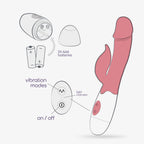 Vibrador Com Estimulador De Clitóris Mochi Rosa E Lubrificante À Base De Água Incluído Crushious