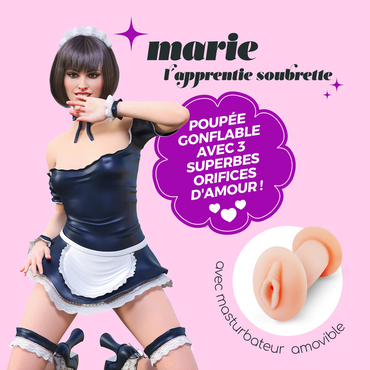 Marie L'Apprentie Soubrette Boneca Insuflável Com Masturbador Crushious