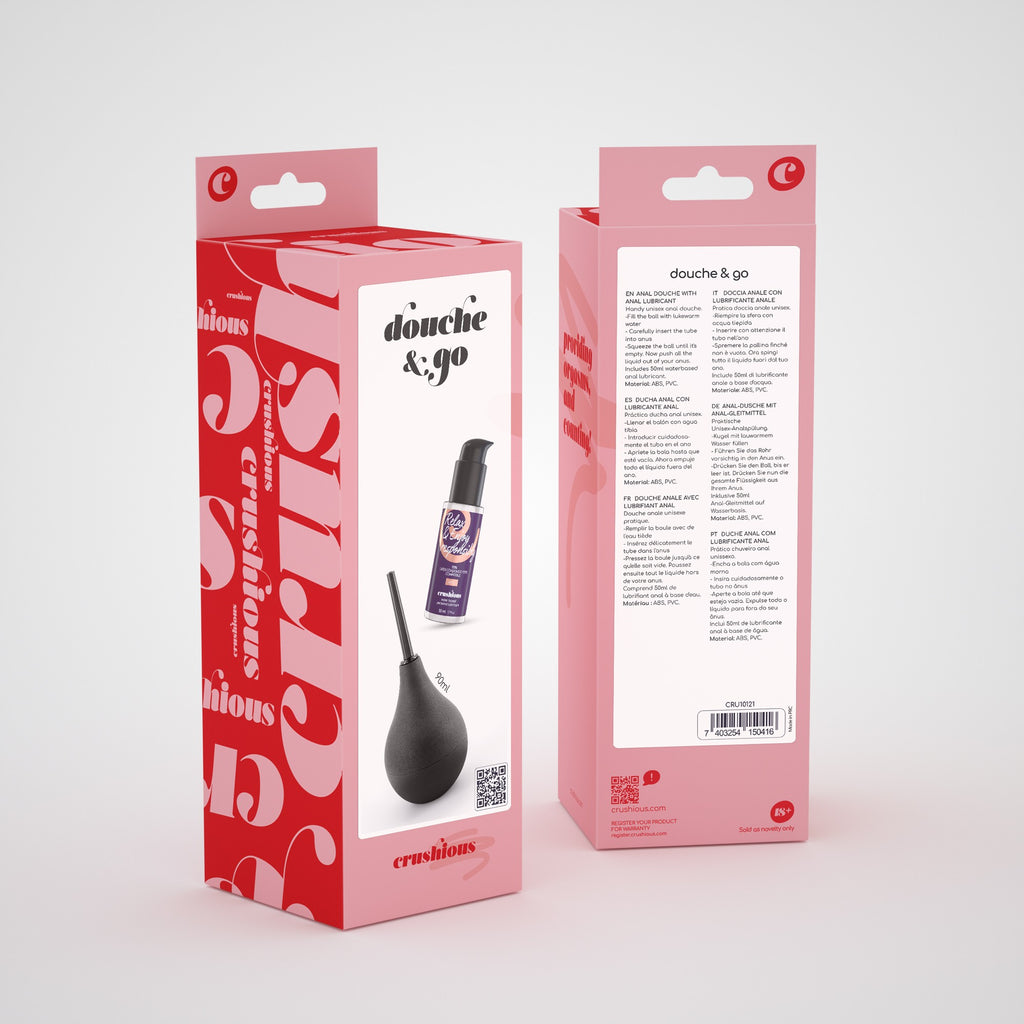 Douche & Go Duche Anal 90Ml Com Lubrificante Anal 50Ml Crushious