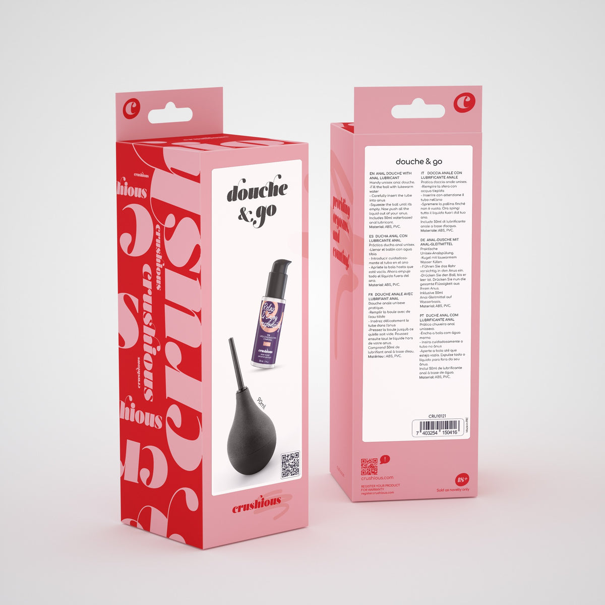 Douche & Go Duche Anal 90Ml Com Lubrificante Anal 50Ml Crushious