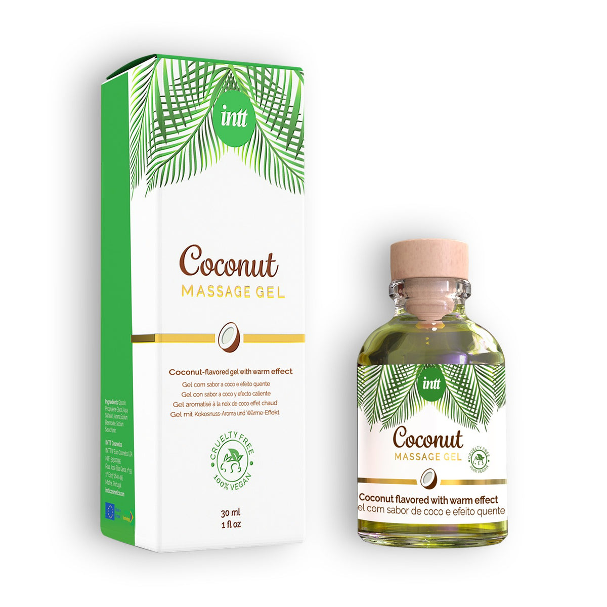 Gel De Massagem Vegan Com Sabor A Coco Intt 30Ml