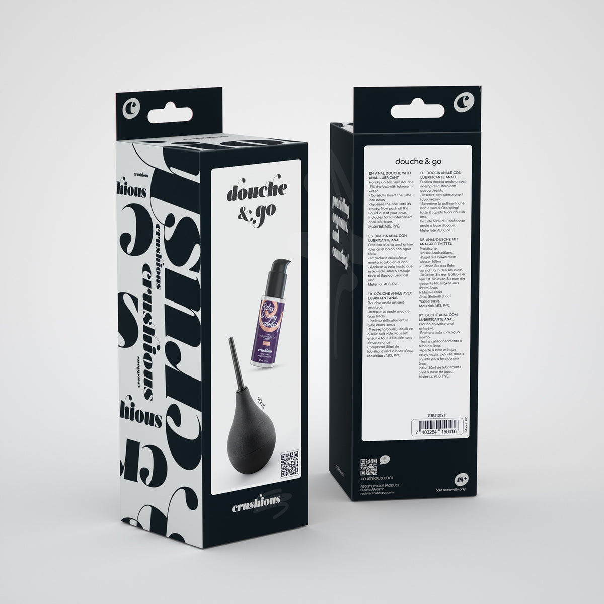 Douche & Go Duche Anal 90Ml Com Lubrificante Anal 50Ml Crushious