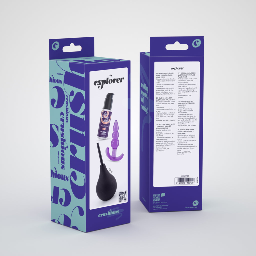 Explorer Duche Anal 90Ml Com Lubrificante Anal 50Ml E Plug The Plunger Crushious