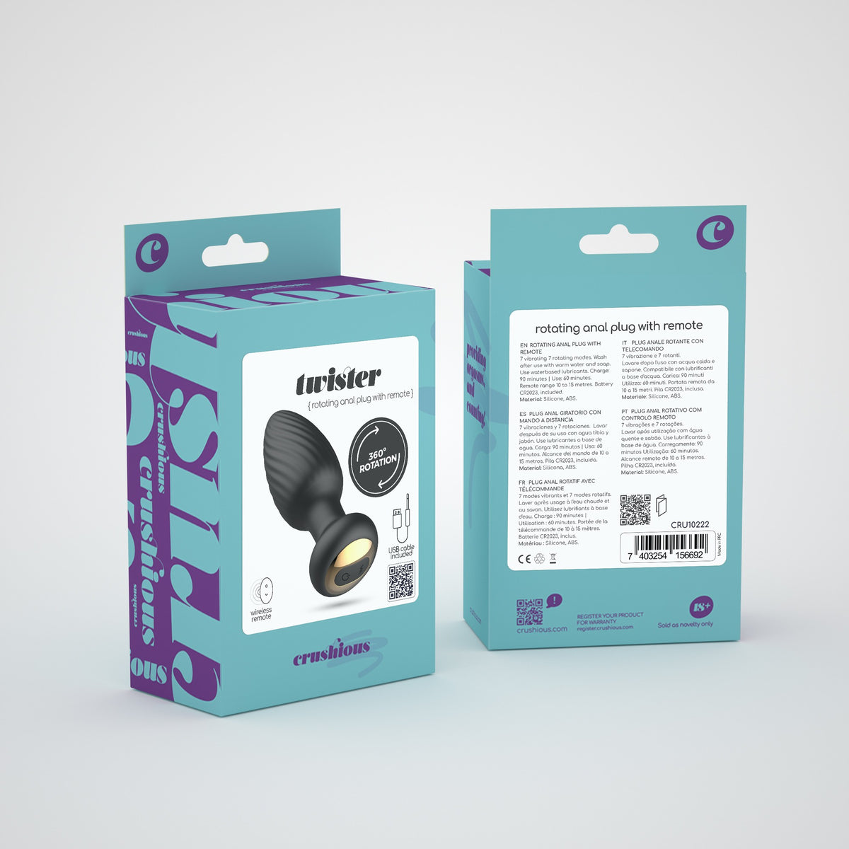 Twister Plug Anal Rotativo Com Controlo Remoto Crushious