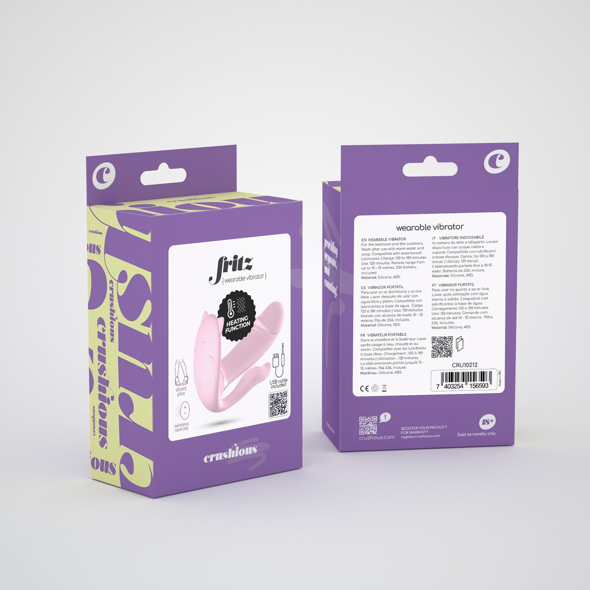 Estimulador Com Controlo Remoto Fritz Crushious Rosa Pastel