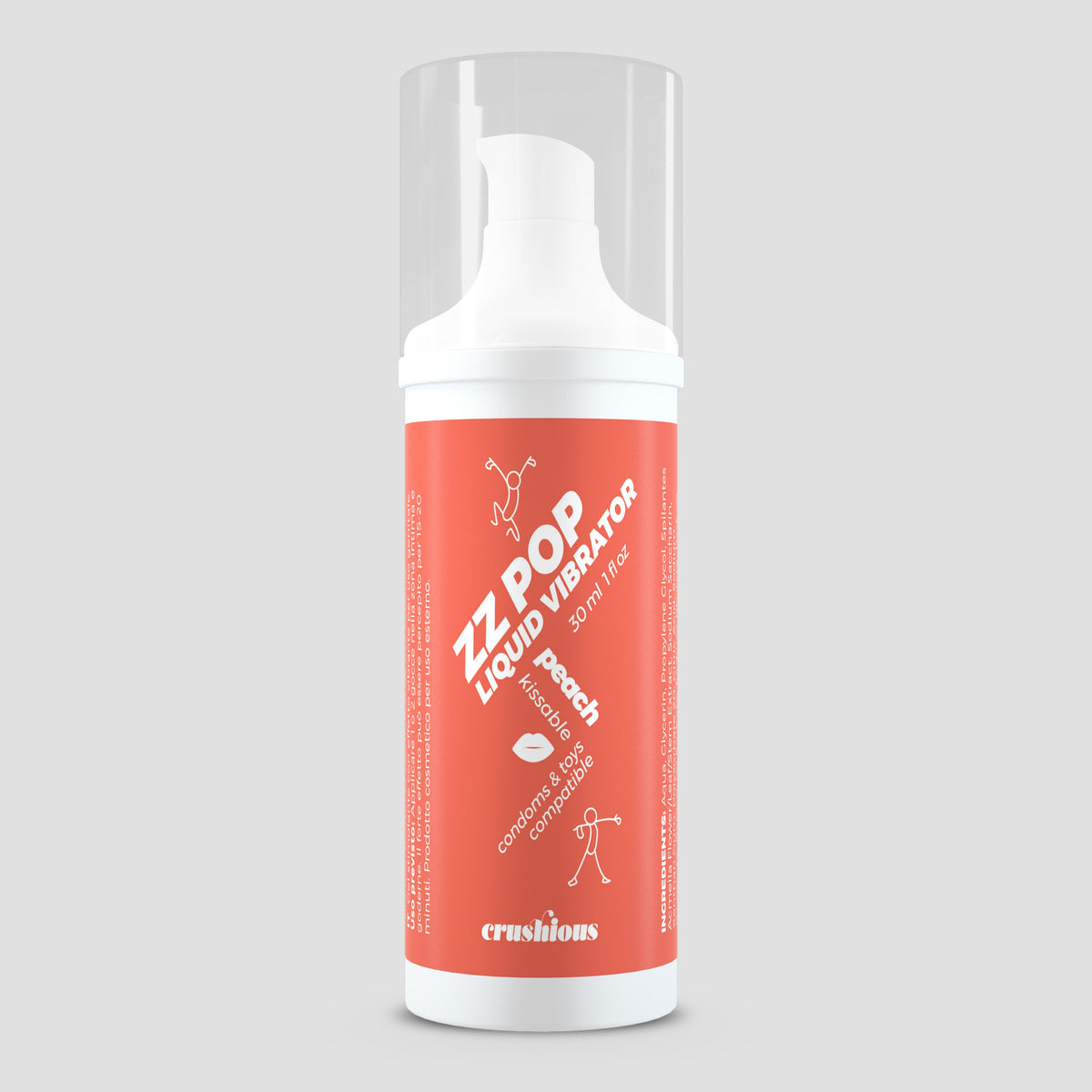 Vibrador Líquido Zz Pop Com Aroma Pêssego 30Ml Crushious