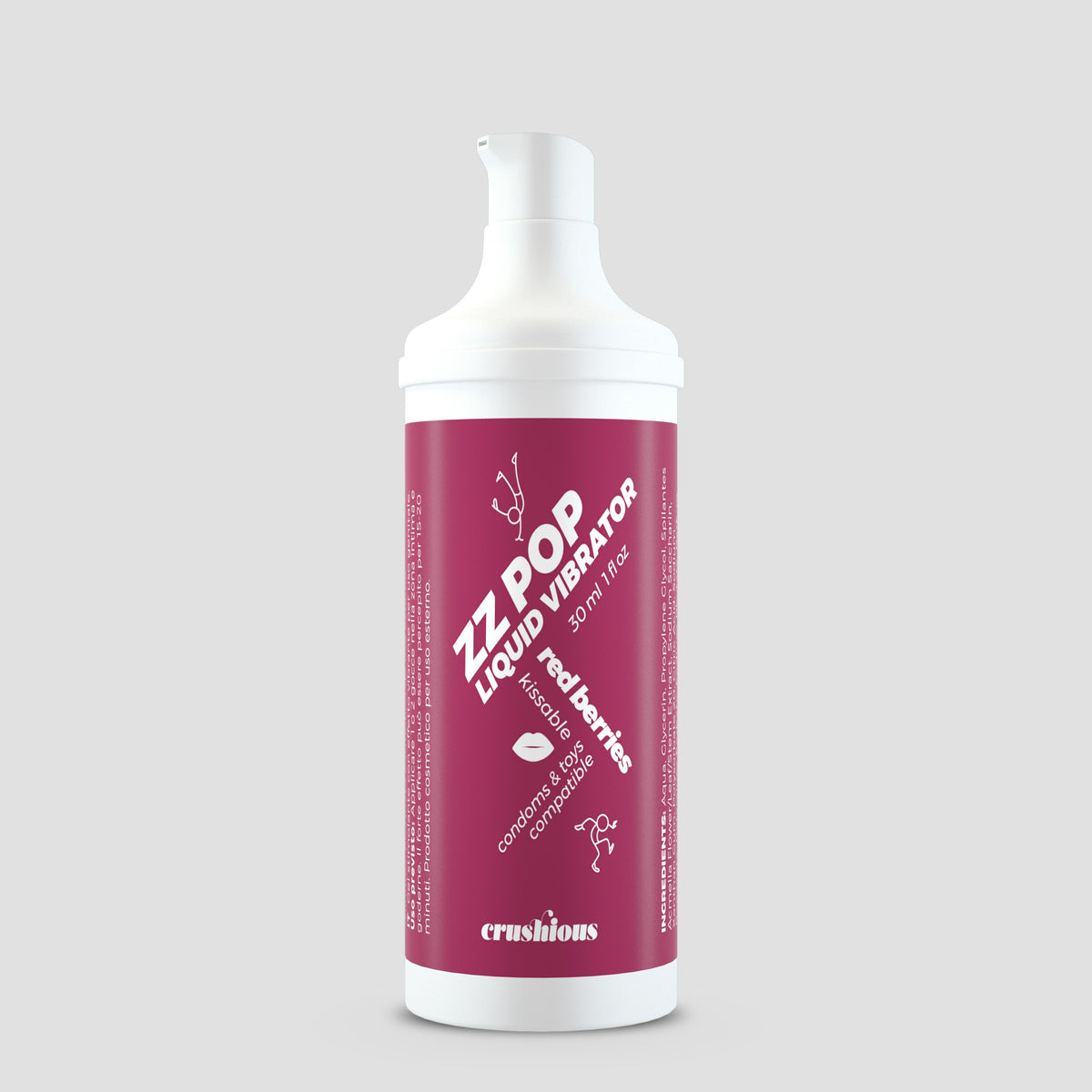 Vibrador Líquido Zz Pop Com Aroma Frutos Vermelhos 30Ml Crushious