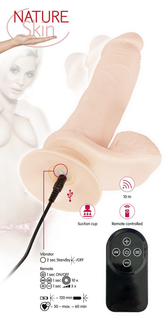 Vibrador Realista Com Comando Sem Fios Bendable Rc Nature Skin