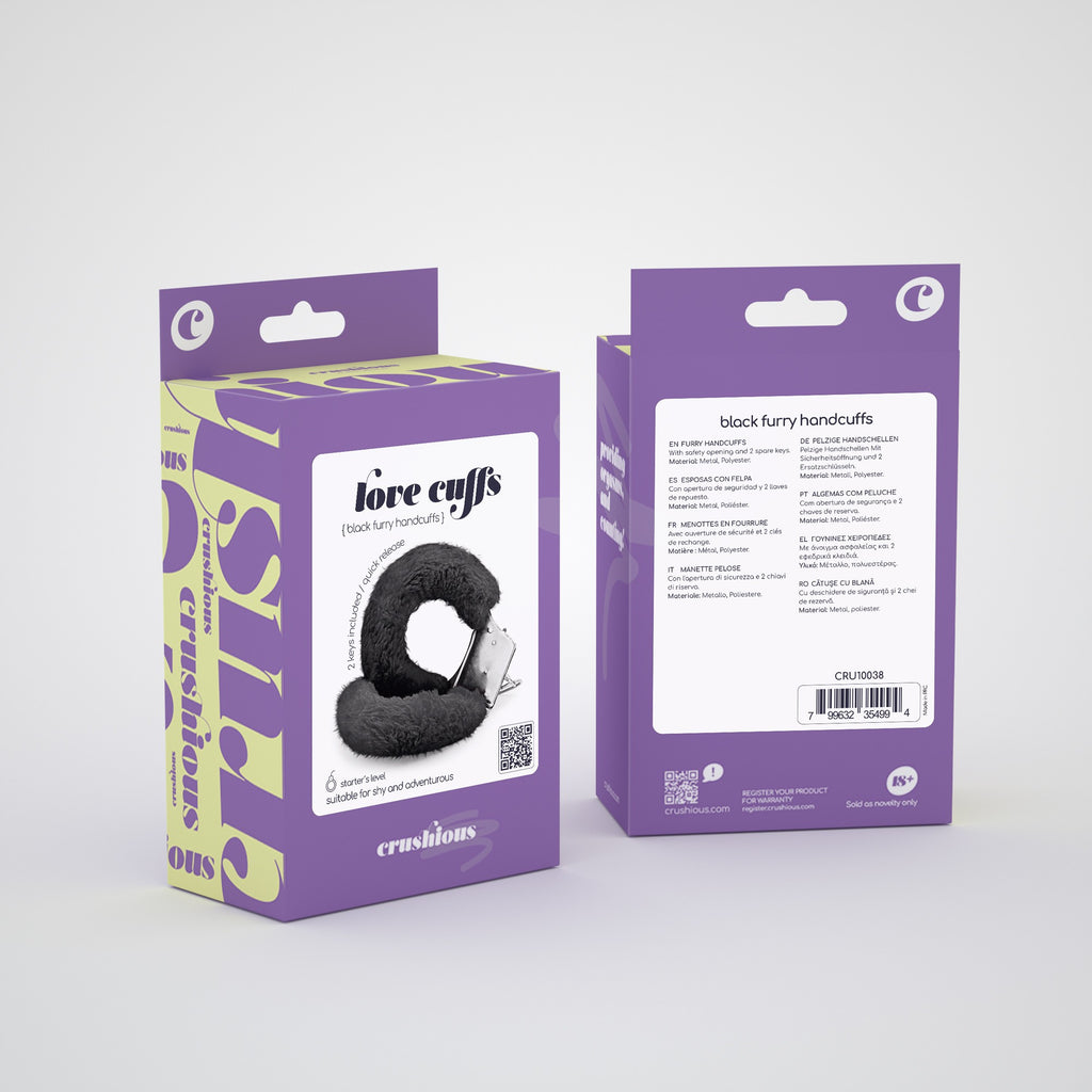 Algemas De Peluche Love Cuffs Crushious Pretas
