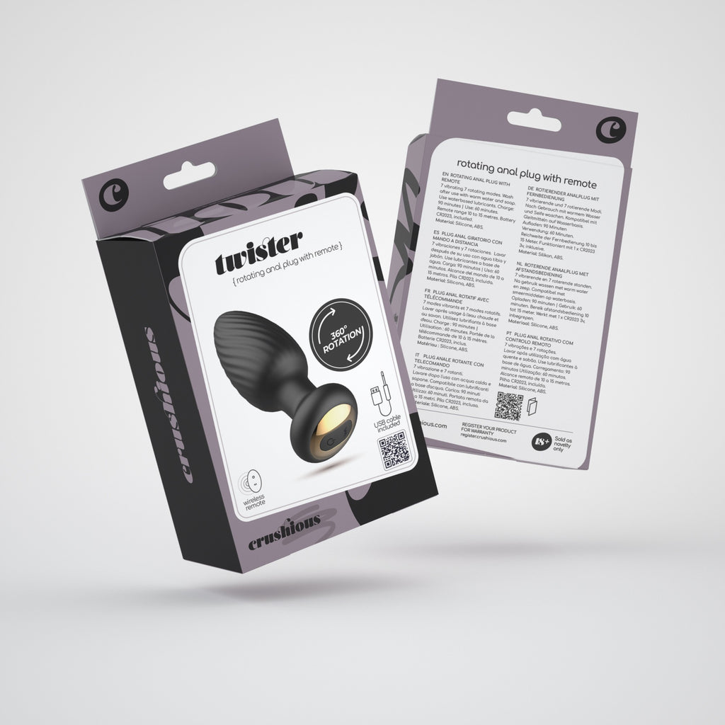 Twister Plug Anal Rotativo Com Controlo Remoto Crushious