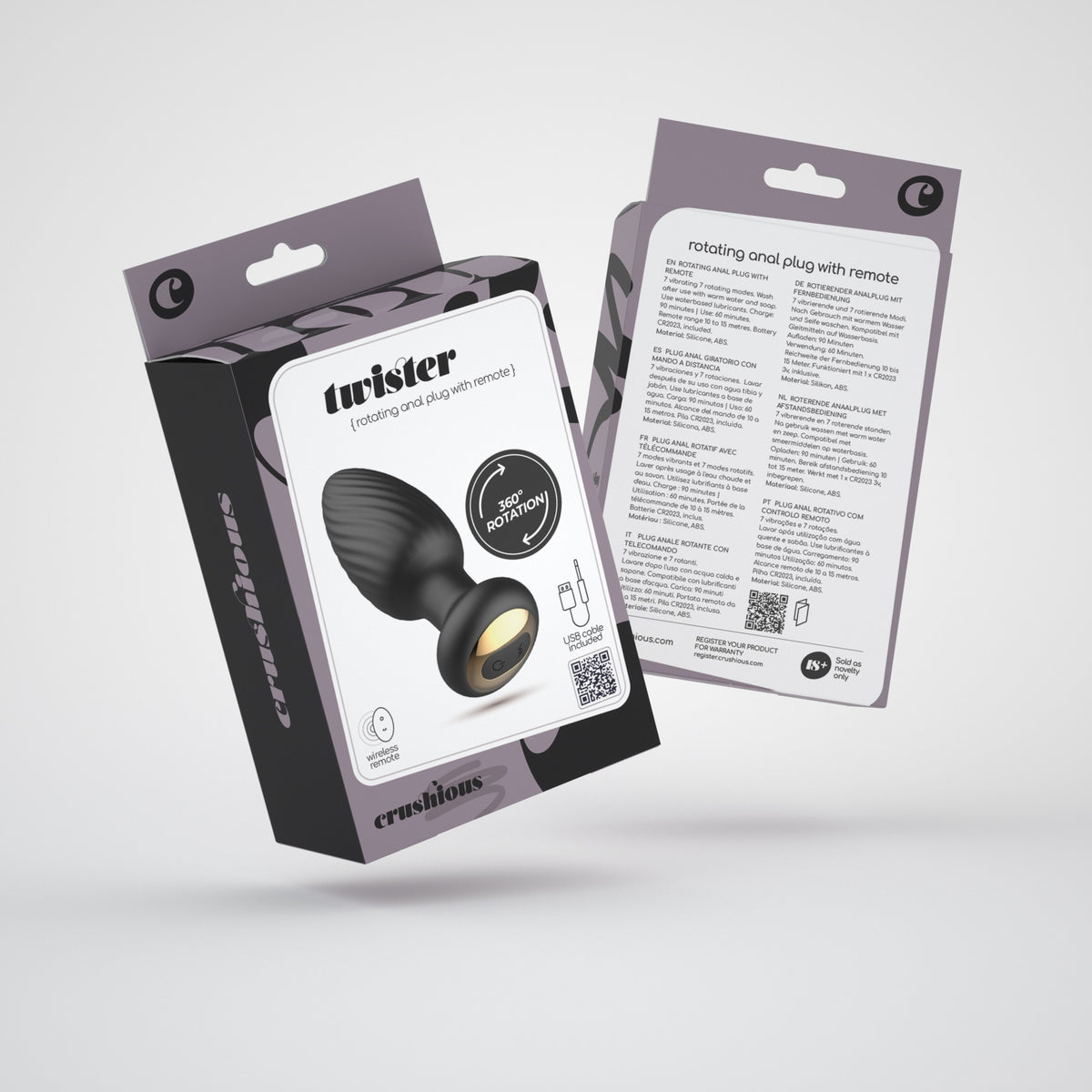 Twister Plug Anal Rotativo Com Controlo Remoto Crushious