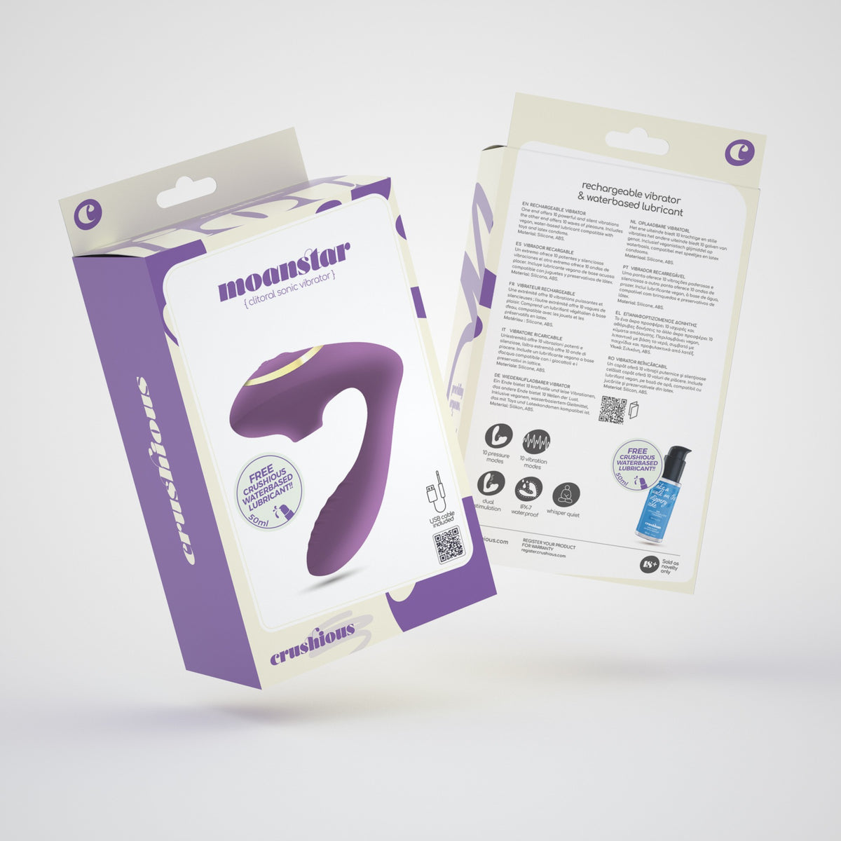 Estimulador Recarregável Moanstar Com Oferta De Lubrificante À Base De Água Crushious