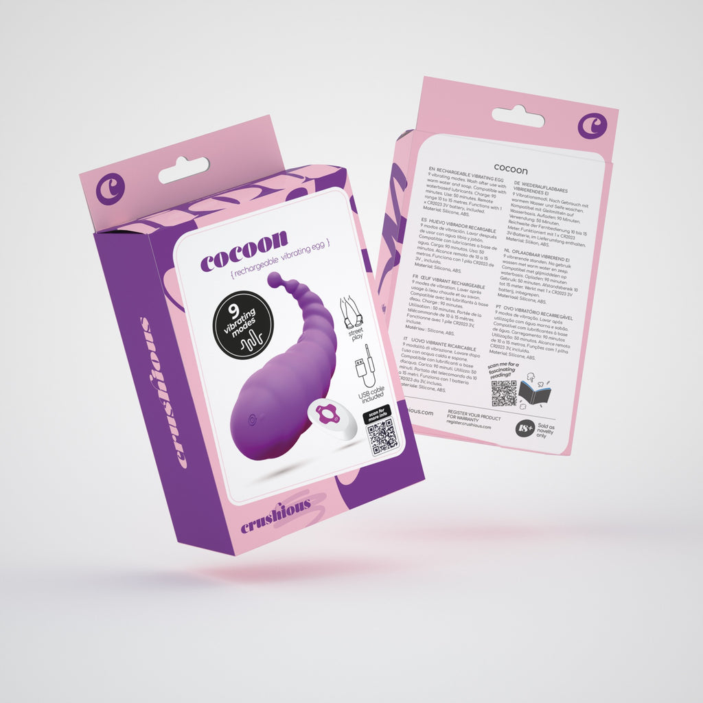 Cocoon Ovo Vibratório Recarregável Com Comando À Distância Crushious Roxo