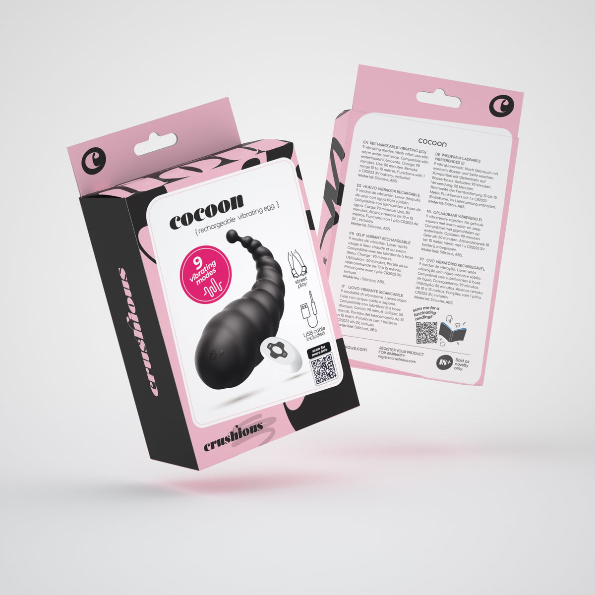 Cocoon Ovo Vibratório Recarregável Com Comando À Distância Crushious Preto