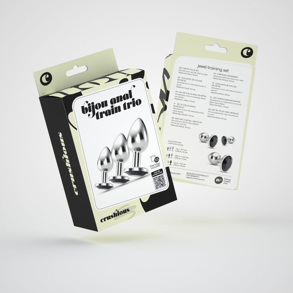 Anal Train Trio Bijou Preto Crushious Com Bolsas Individuais Grátis