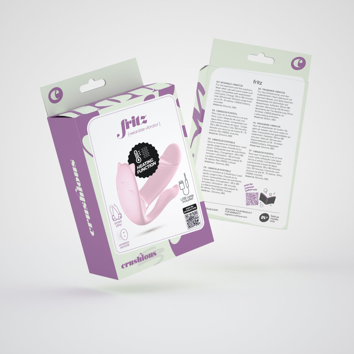 Estimulador Com Controlo Remoto Fritz Crushious Rosa Pastel