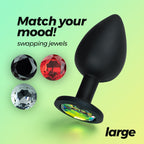 Camileo Plug Anal Grande Com 4 Joias Intercambiáveis Crushious