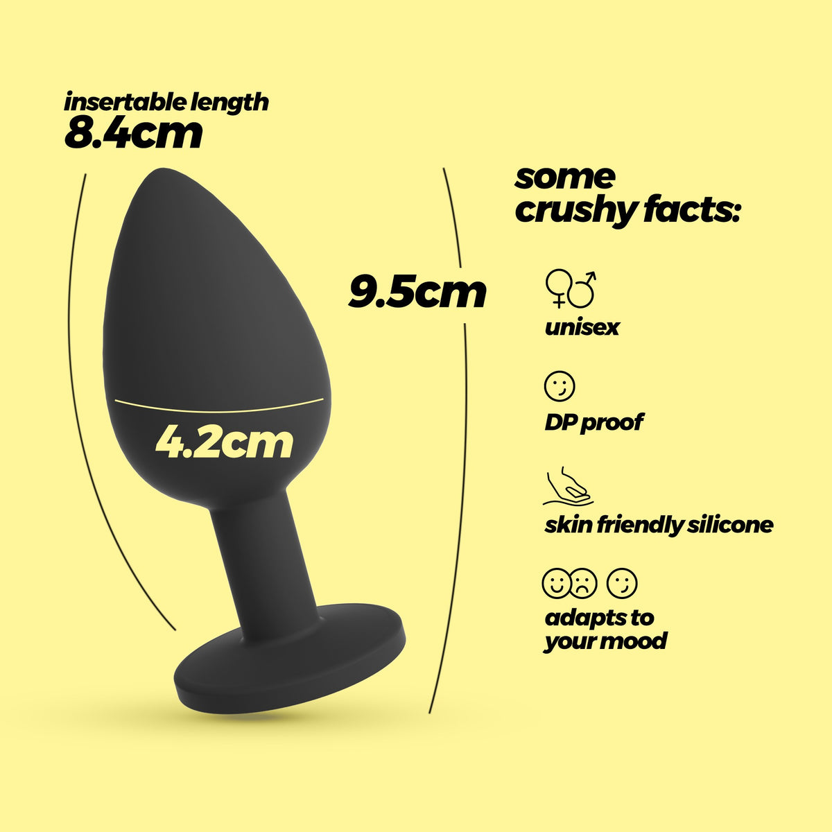 Camileo Plug Anal Grande Com 4 Joias Intercambiáveis Crushious