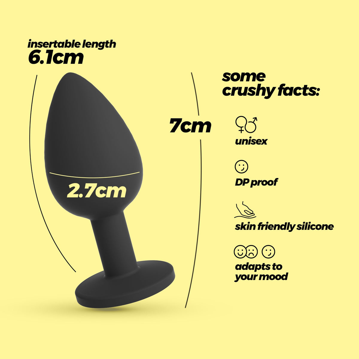 Camileo Plug Anal Pequeno Com 4 Joias Intercambiáveis Crushious