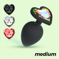 Cuore Plug Anal Médio Com 4 Joias Intercambiáveis Crushious