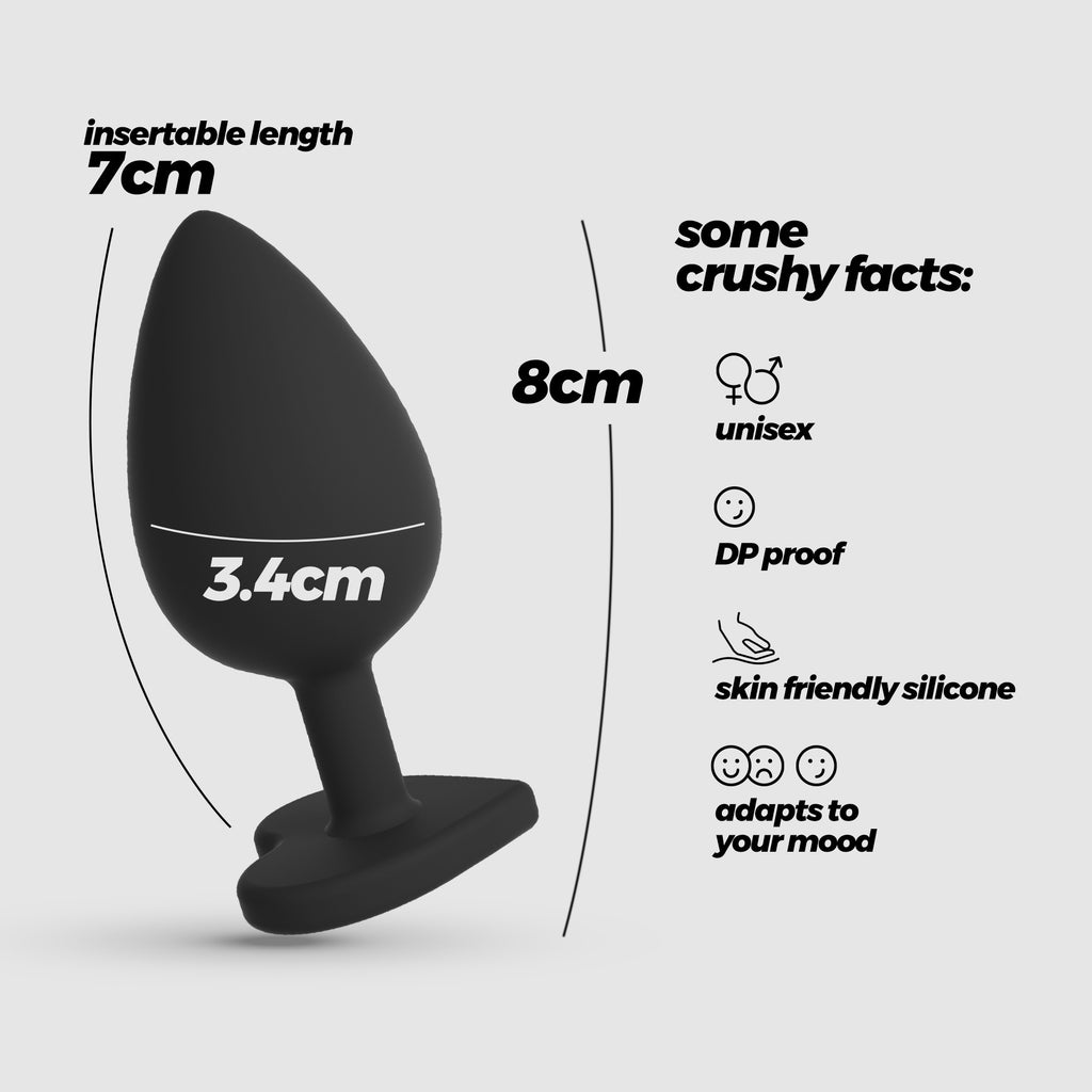 Cuore Plug Anal Médio Com 4 Joias Intercambiáveis Crushious