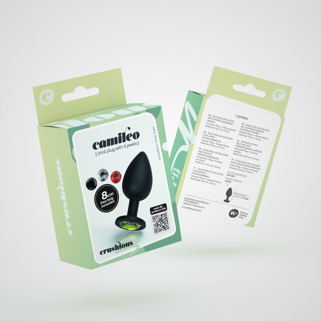 Camileo Plug Anal Médio Com 4 Joias Intercambiáveis Crushious