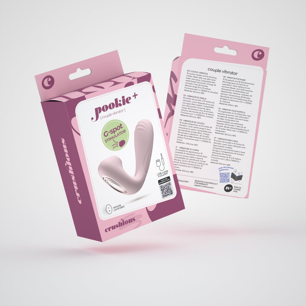 Estimulador Com Controlo Remoto Pookie + Crushious Rosa