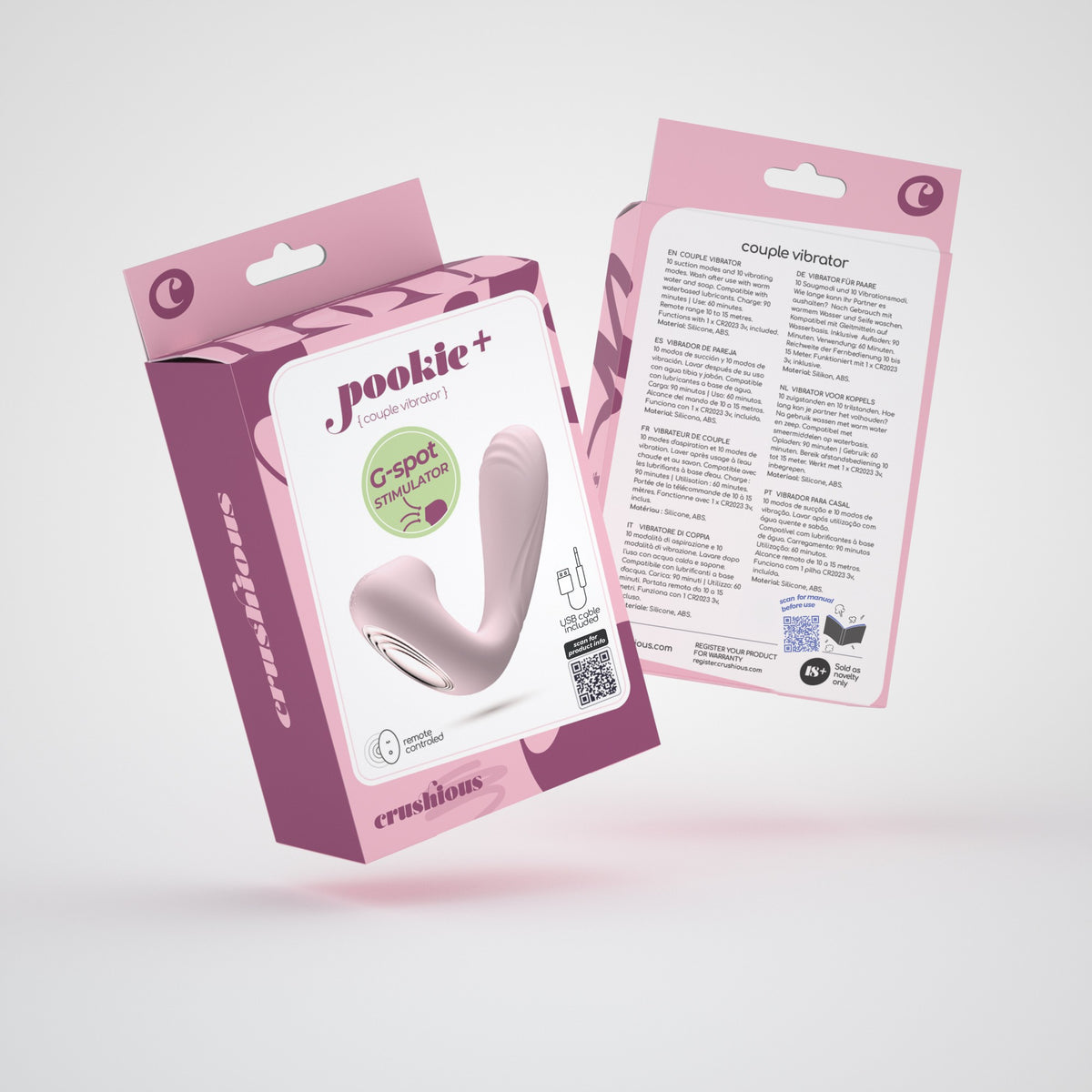 Estimulador Com Controlo Remoto Pookie + Crushious Rosa