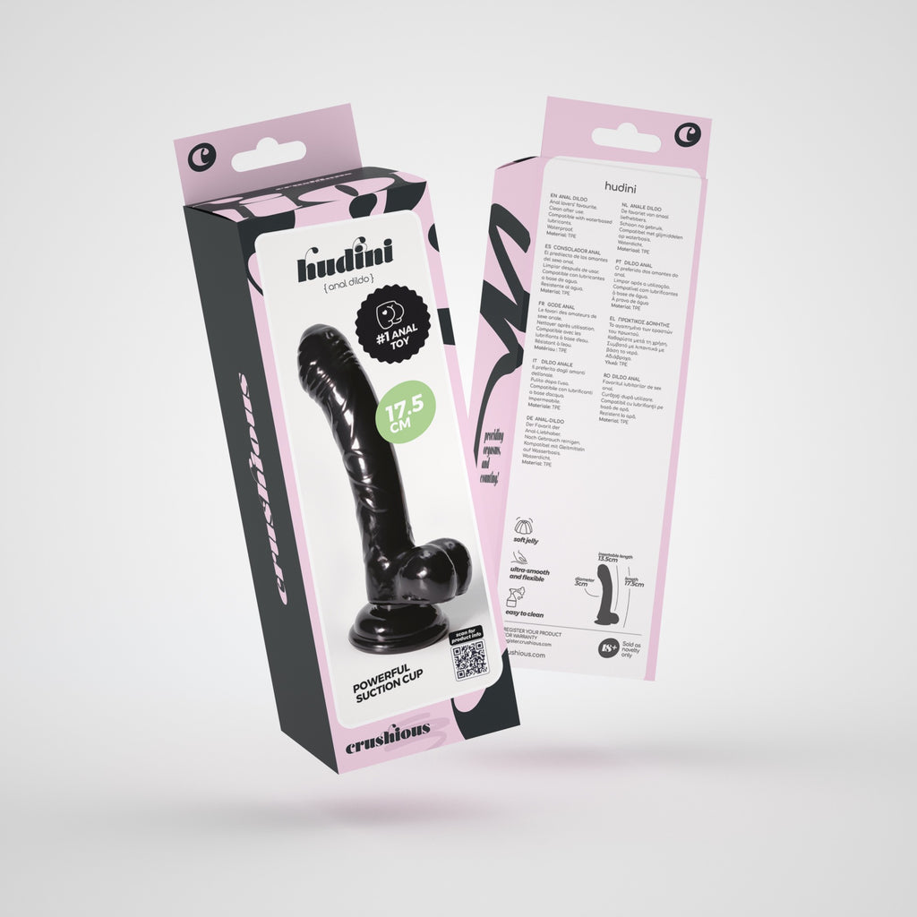 Hudini Dildo Anal Jelly Preto Crushious