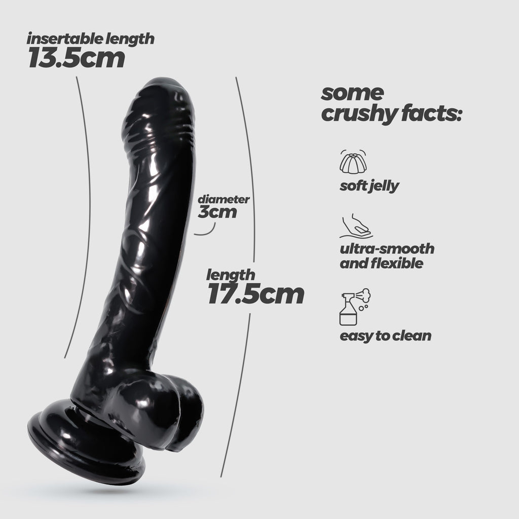 Hudini Dildo Anal Jelly Preto Crushious