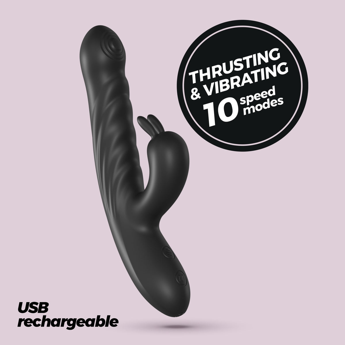 Lapin Vibrador Recarregável Rabbit Com Impulso Preto Crushious