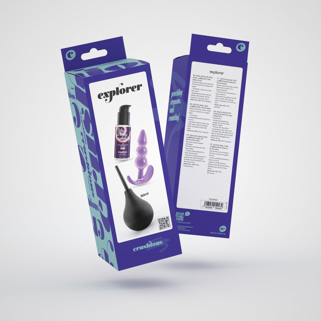 Explorer Duche Anal 90Ml Com Lubrificante Anal 50Ml E Plug The Plunger Crushious