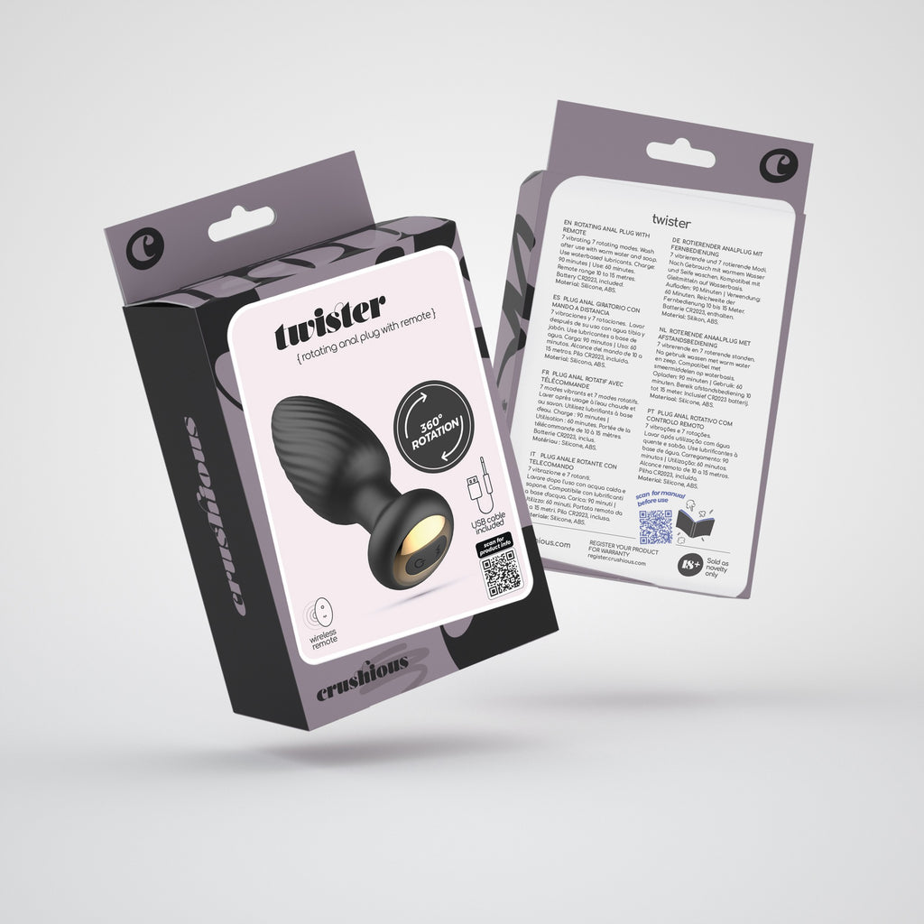 Twister Plug Anal Rotativo Com Controlo Remoto Crushious