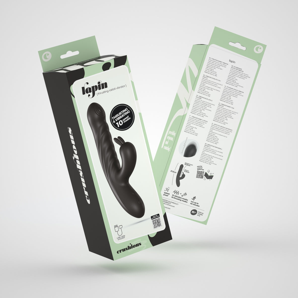 Lapin Vibrador Recarregável Rabbit Com Impulso Preto Crushious