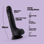 Dildo De Silicone Líquido Inviktus 7 Crushious Preto
