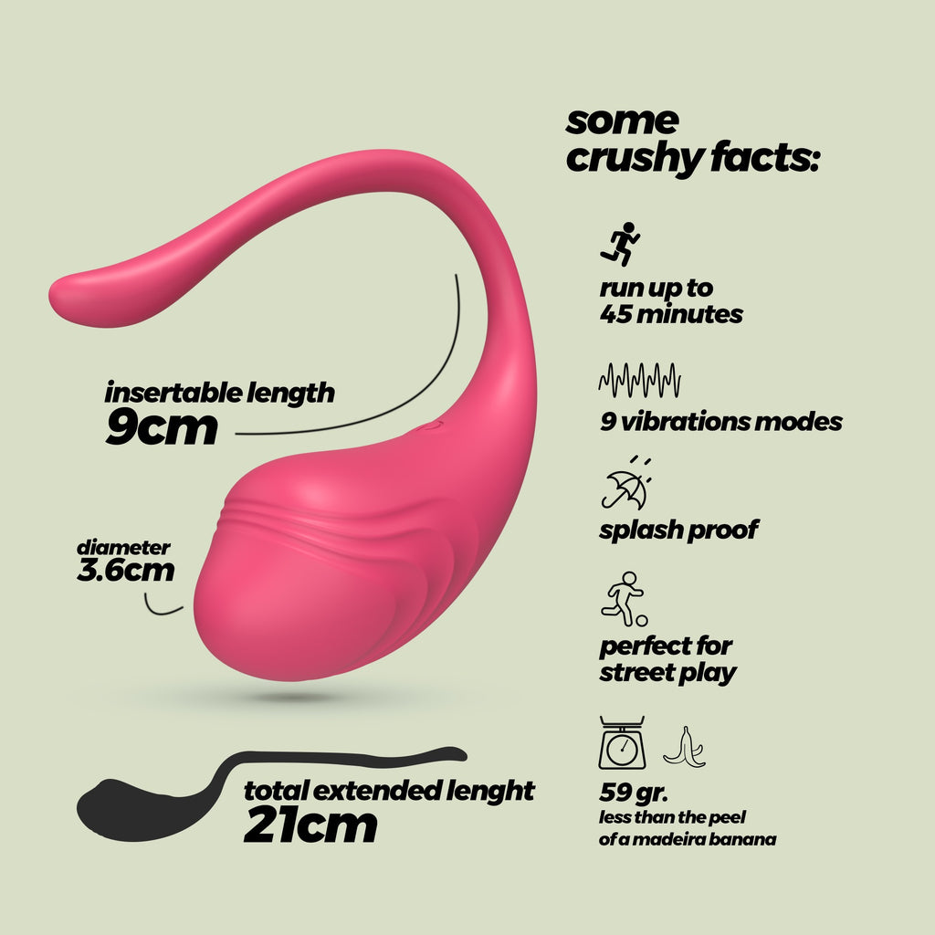Ovo Vibratório Recarregável Com Comando Tamago Crushious Rosa