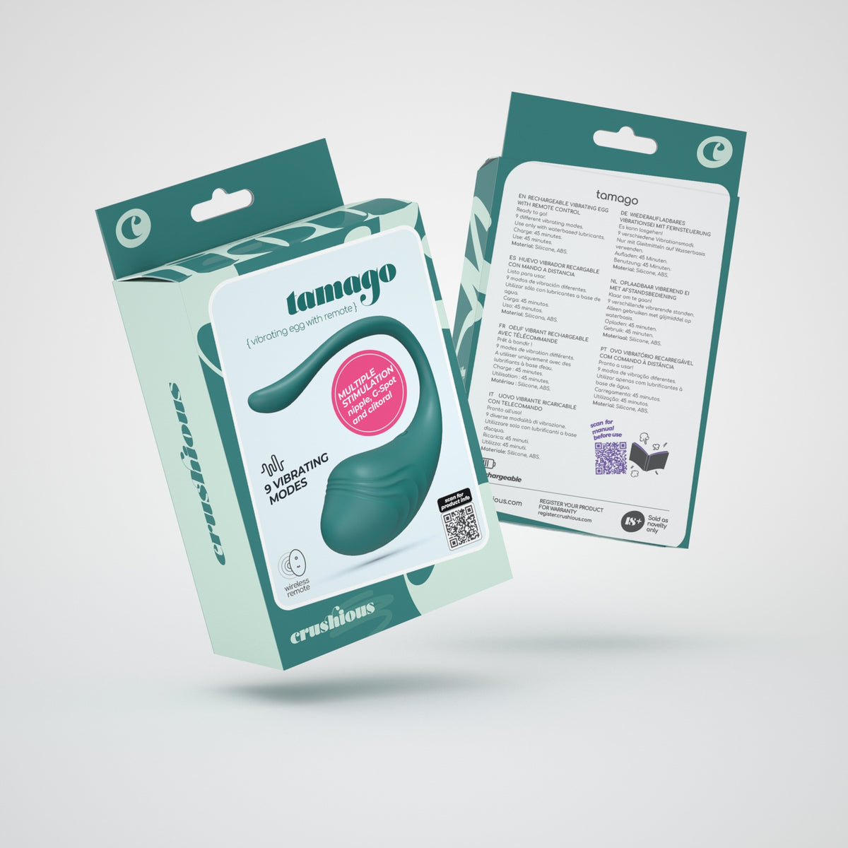 Ovo Vibratório Recarregável Com Comando Tamago Crushious Esmeralda