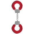 Algemas Com Peluche Pleasure Furry Handcuffs Vermelhas