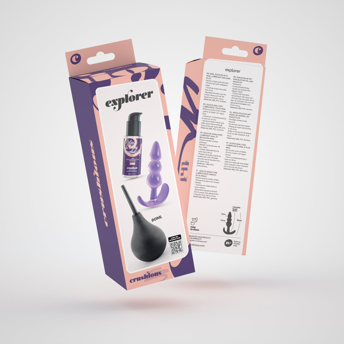 Explorer Duche Anal 90Ml Com Lubrificante Anal 50Ml E Plug The Plunger Crushious