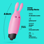 O-Pet Coelho Com Bala De 10 Vibrações Rosa Pastel Crushious