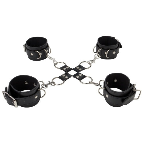 Algemas Para Os Pulsos E Tornozelos Ouch! Leather Hand And Leg Cuffs Pretas