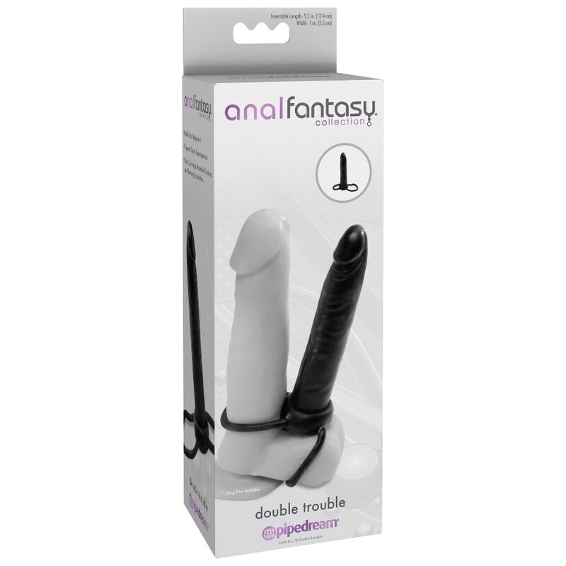 Dildo Strap On Anal Fantasy Double Trouble Preto