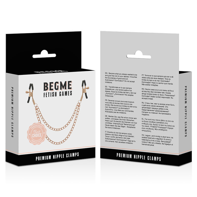Pinças Para Os Mamilos Com Corrente Dourada - Begme