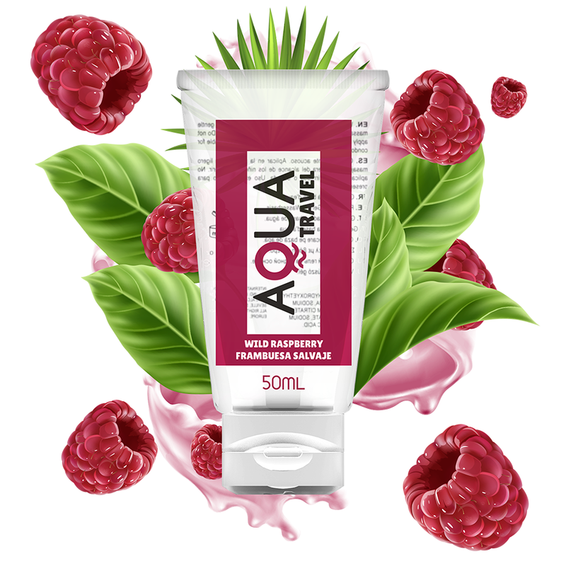Aqua Travel - Lubrificante À Base De Água Sabor Framboesa Selvagem - 50 Ml