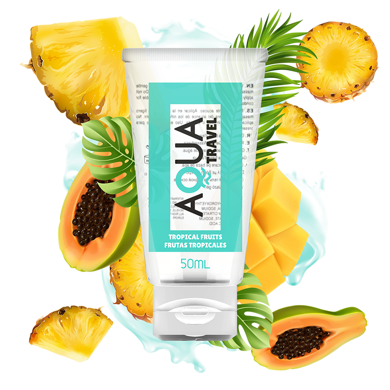 Aqua Travel - Lubrificante À Base De Água Sabor Frutas Tropicais - 50 Ml