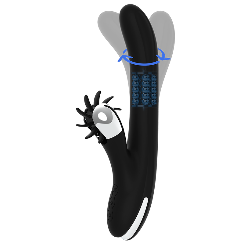 Vibrador Com Rotação Black&Silver Bunny Storm