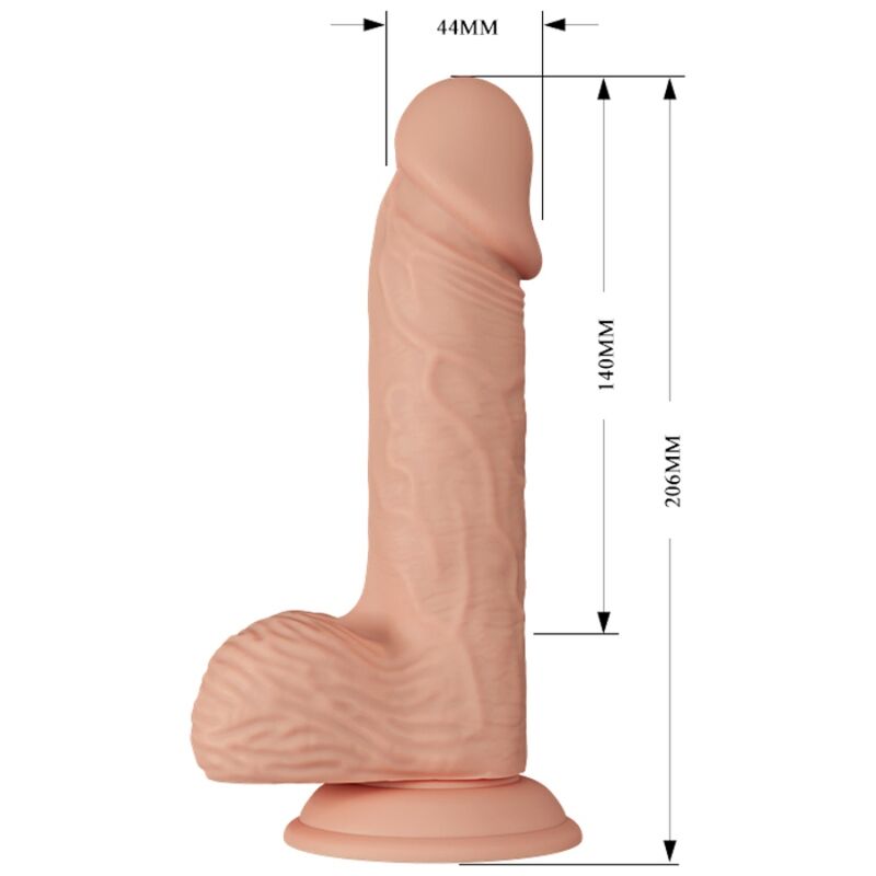Vibrador Realistico Impulso E Rotação 20,6 Cm - Carne Baile